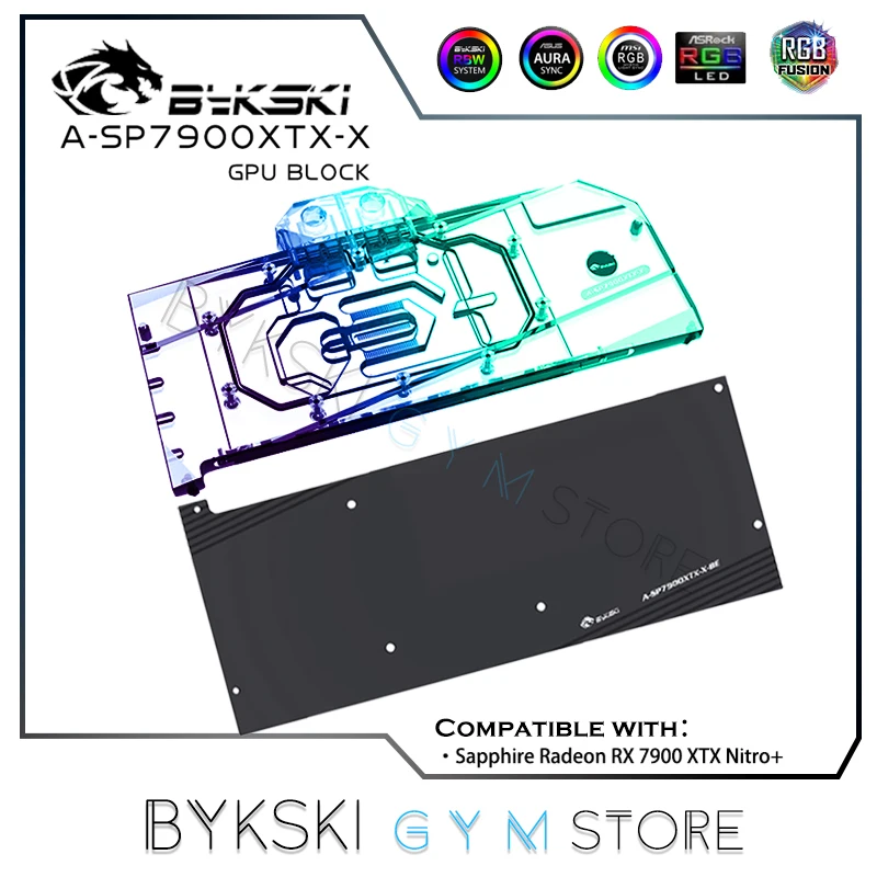Bykski Vga Water Block Uso Per Sapphire Radeon Rtx 7900 Xtx Nitro + Scheda Video/Gpu Radiatore Di Raffreddamento In Rame Rgb 5V A-Sp7900Xtx-X