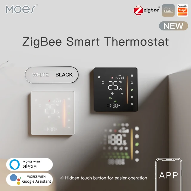 Moes Zigbee Thermostat Room Temperature Controller of Water/Electric Floor  Heating Gas Boiler Humidity Tuya Work