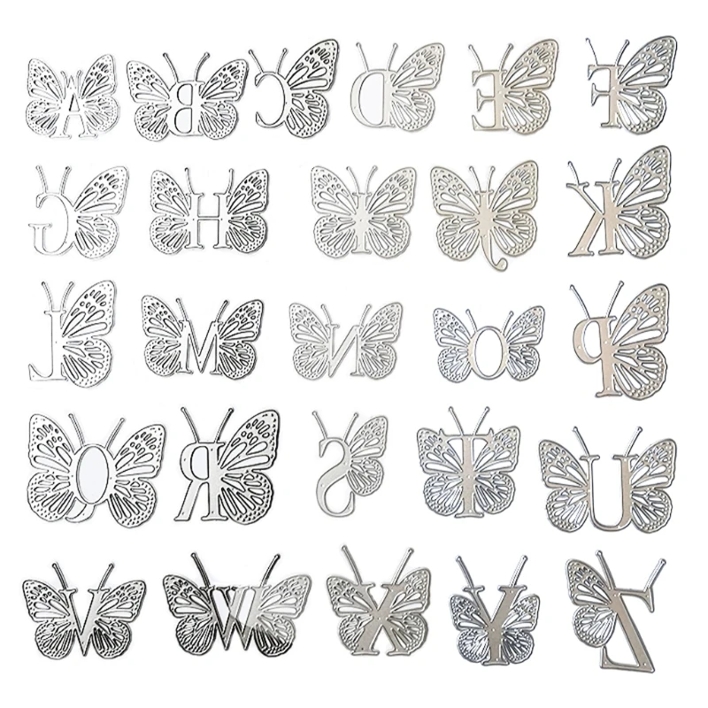 

Y1UB for Butterfly Letters Metal Cutting Dies Stencil DIY Scrapbooking Album Paper Card Template Mold Embossing Decoration