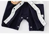 Summer Baby Boy Gentleman Romper With Bowtie Vintage  Baby Clothes Bear Cartoon Jumpsuit Birthday Party Photography Outfit 5