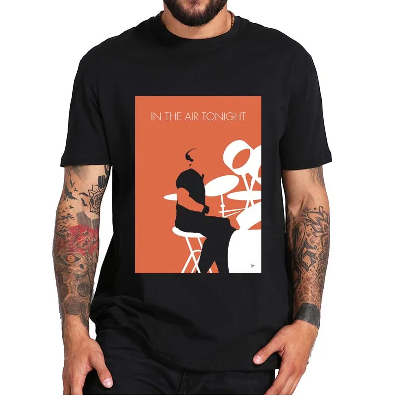Футболка с изображением барабанщика на сегодняшнем воздухе Фила Коллинза, футболка в стиле поп-рок, необходимая футболка унисекс, 100% хлопок, европейский размер, подарок для фанатов