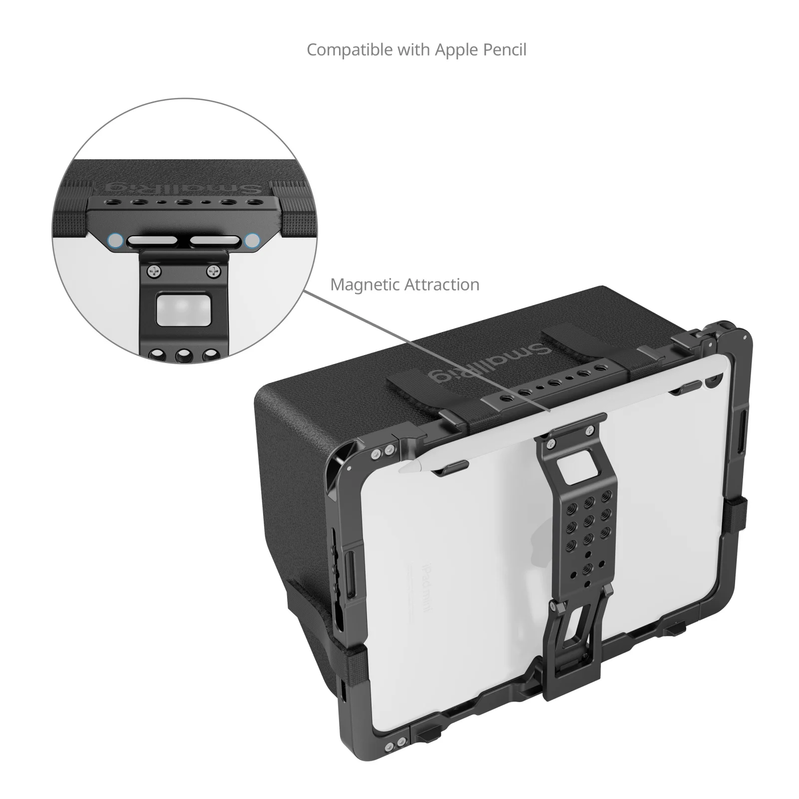 SMALLRIG Metal Cage Voor IPad Mini 6 / A17 Pro - Met Zonnekap, Statiefbevestiging En Koude Schoen - Monitor Houder