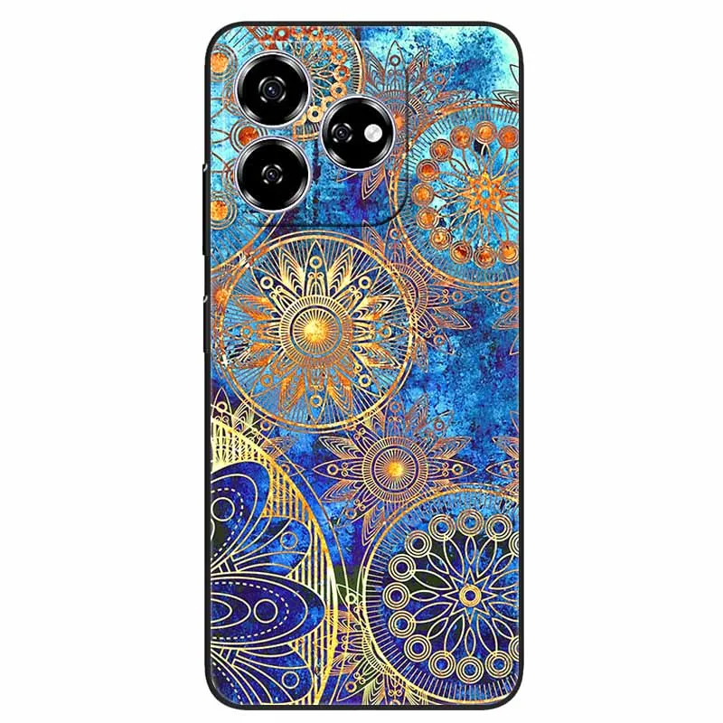 Stylish Black TPU Soft Silicone Phone Cover with Artistic Design