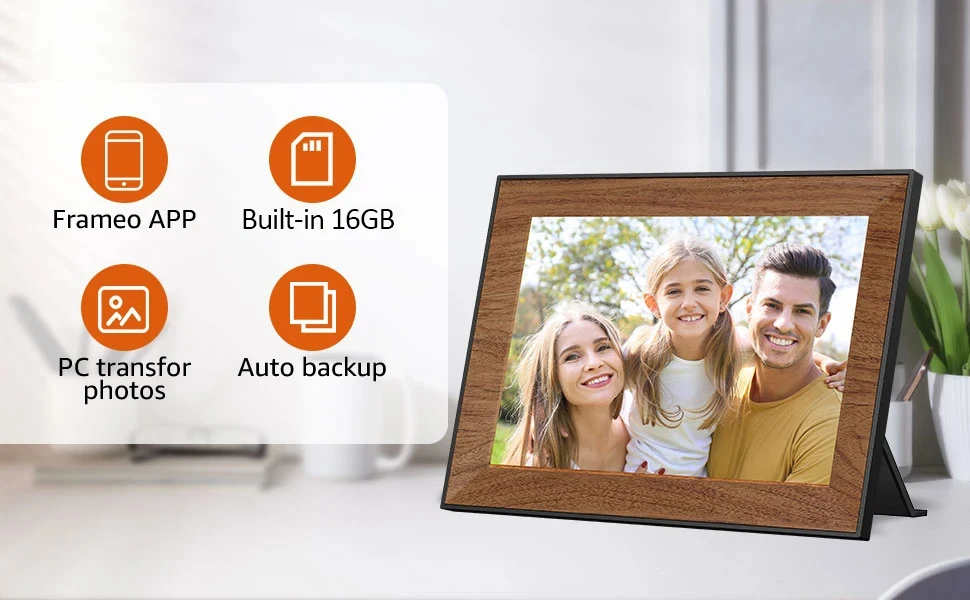 Description Picture 3 of itemFrameo Digital Picture Frame 10.1 Inch 16GB Smart WiFi Digital Photo Frame with 1280x800 IPS HD Touch Screen Wall Mountable