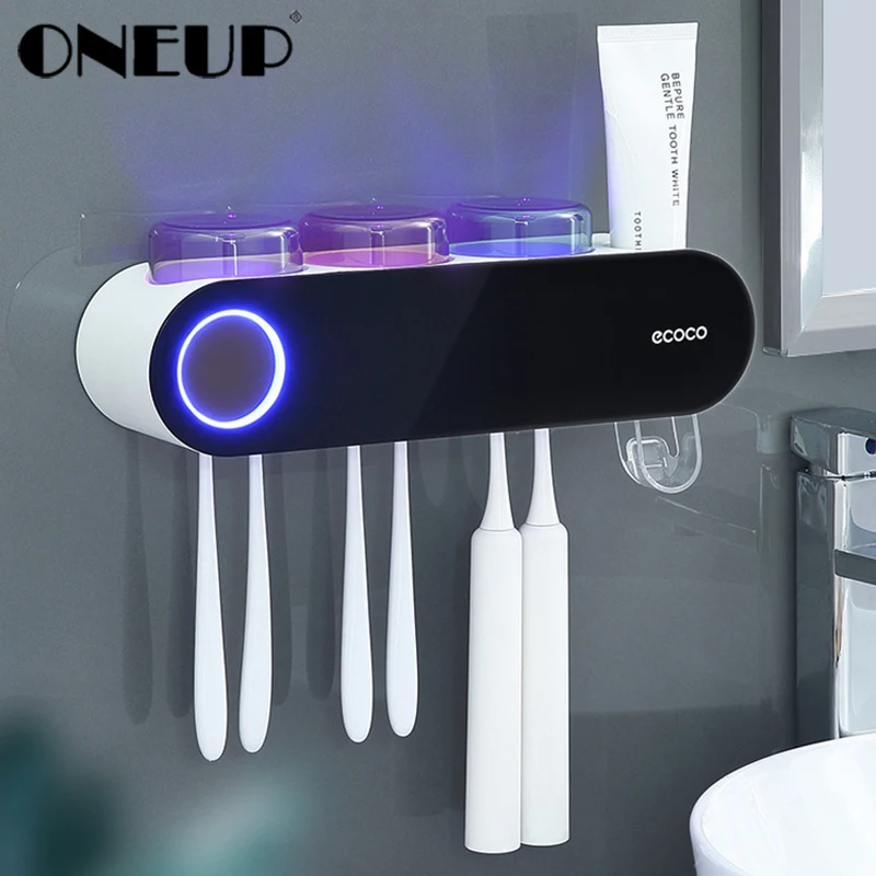 Acheter Distributeur automatique de dentifrice intelligent à lumière UV,  presse-dentifrice, support de stérilisateur de brosse à dents