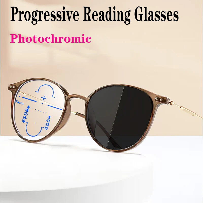 RetroPhotochromicMultifocalReadingGlassesMenWomenProgressive