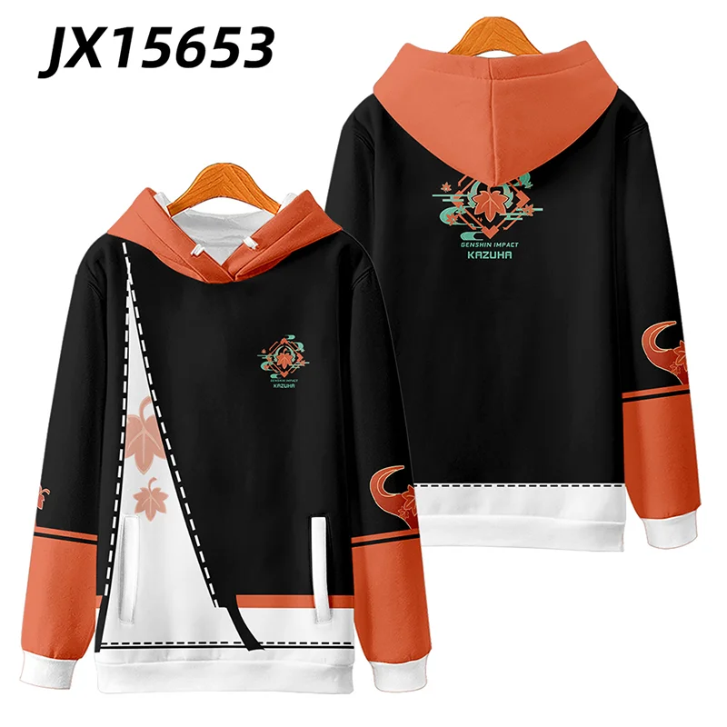 

Genshin Impact Kaedehara Kazuha Hooded Sweatshirt Long Sleeve Tracksuit Harajuku Streetwear Cosplay Fashion Clothes