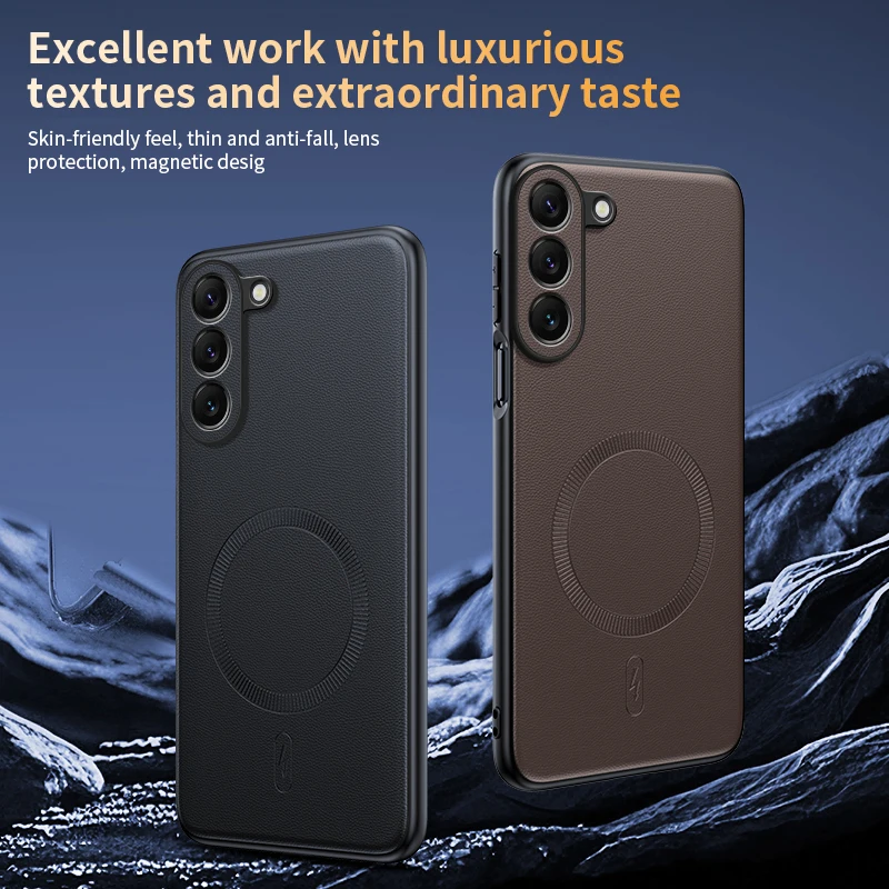 Ultra-Thin Vogue Leather Phone Case with Fall Protection and Magnetic Soft Cover