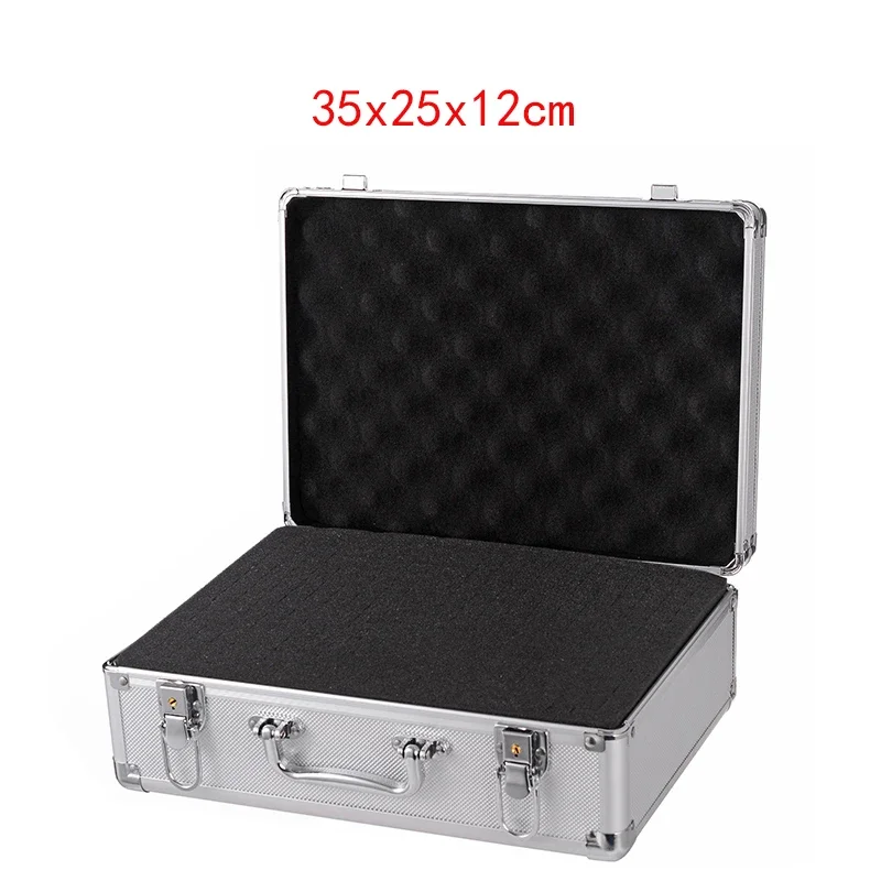 Tool Case Portable Aluminum Safety Equipment Instrument Storage Suitcase Impact Resistant Sponge