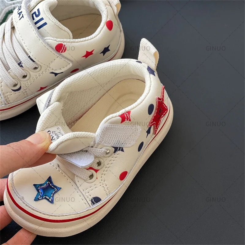 Chaussures de printemps en cuir pour bébés, baskets pour tout-petits garçons et filles, tennis en plein air à haute aide, baskets respirantes pour petits enfants, nouvelle mode