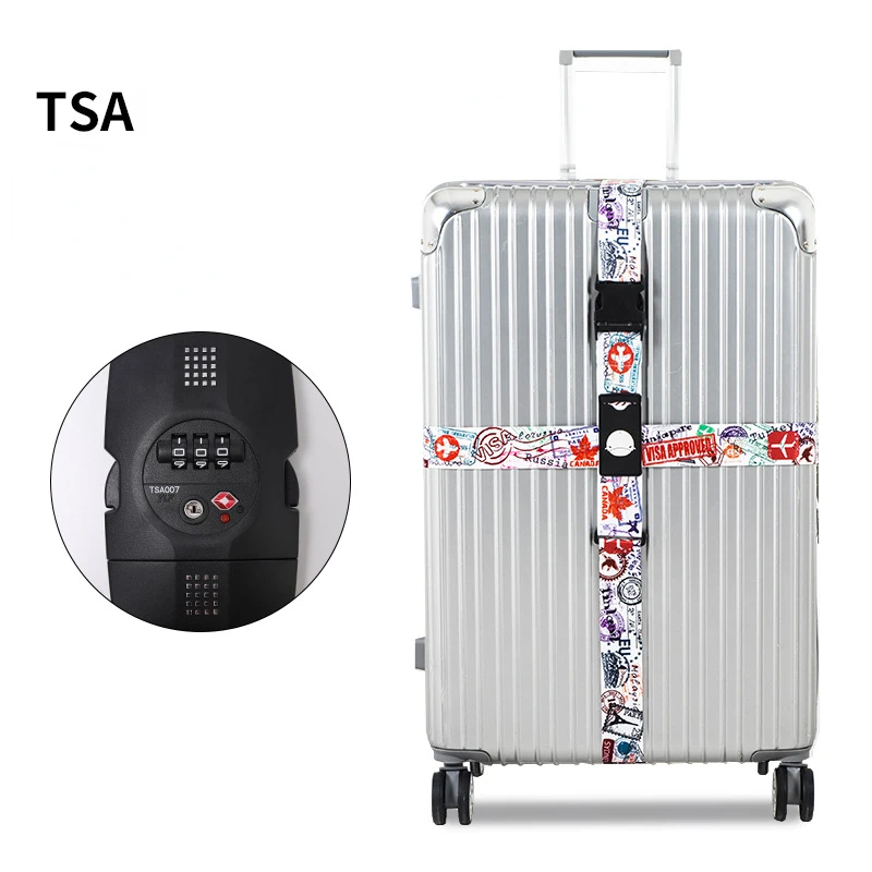 TSA Luggage Lock Password Luggage Straps Combination Lock Adjustable Packing Belts Binding Straps Travel Abroad Customs Locks