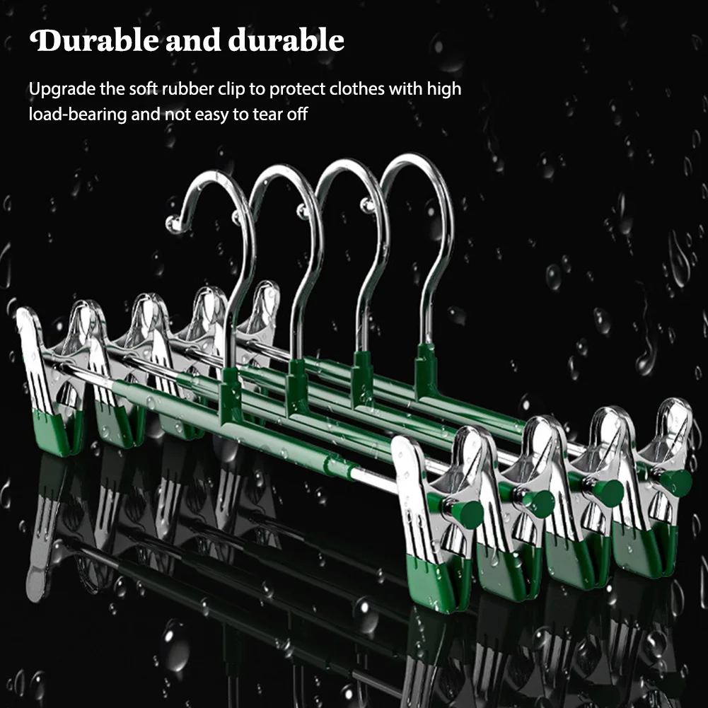 10Pcs Metal Trouser Hanger with Adjustable Clip Clothes Hanger Non Slip Pant Hangers Heavy Duty Saving Space Stainless Steels 4