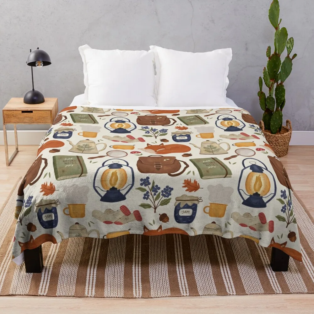 

Woodland Wanderings Throw Blanket For Sofa Thin Beautifuls Vintage Tourist Kid'S Blankets