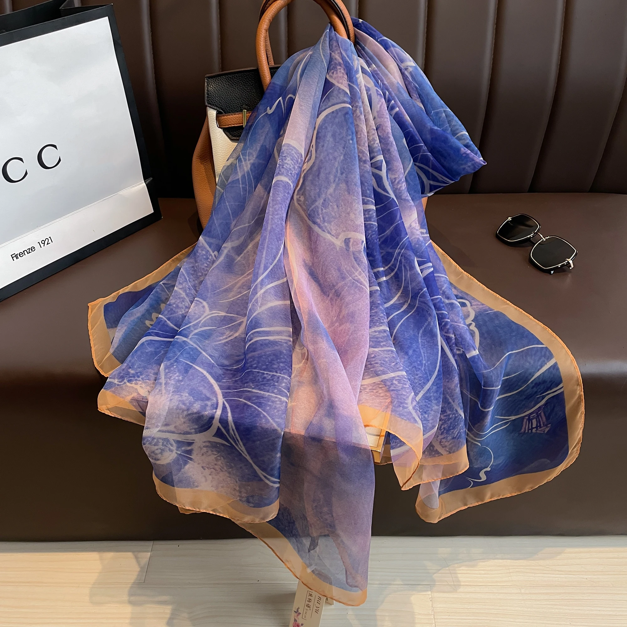 New Design Silk Scarf Soft Sun Protection Shawl High Quality Neckerchief Four Seasons Cotton Voile Soft Muslim Kerchief Bandanna