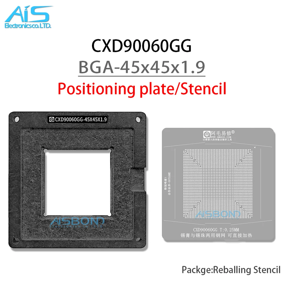 Stencil BGA Direct Heated Per CXD90060/61/62GG – 0.55mm Per Riparazione Scheda Madre PS5