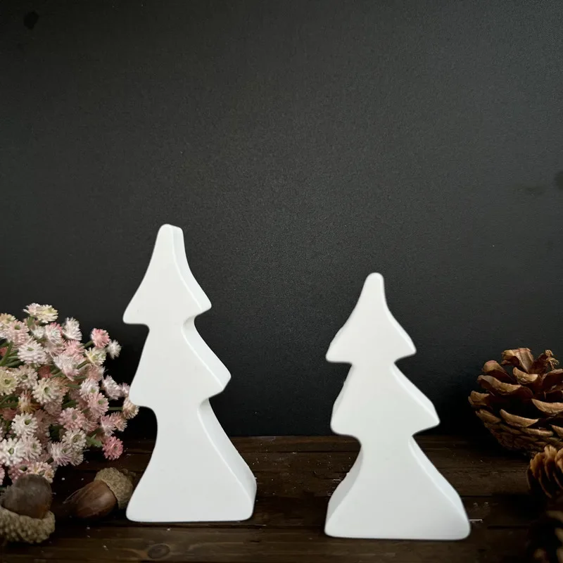 Silicone Mold for New Christmas Tree Silicone Molds Scented Candles Mold Plaster Concrete Mould Xmas Ornaments Home Decoration Holiday Ornaments Silicone Mold