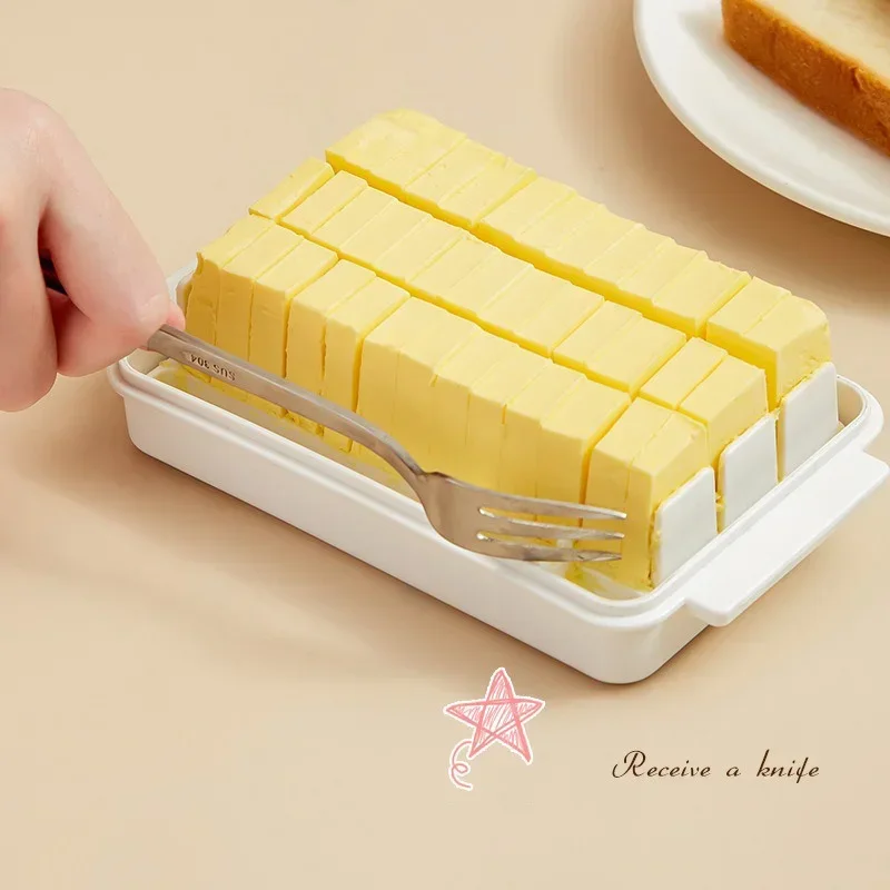 Butter Cutting Box Slicing Storage Baked Cheese Lid Auxiliary Knife Cutter Convenient Household Products Simple Organizer