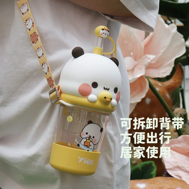 Yier Bubu Dudu Cartoon Straw Cup Cute Water Cup High Temperature Resistant Tritan Anti Drop Summer Portable Coffee Beverage