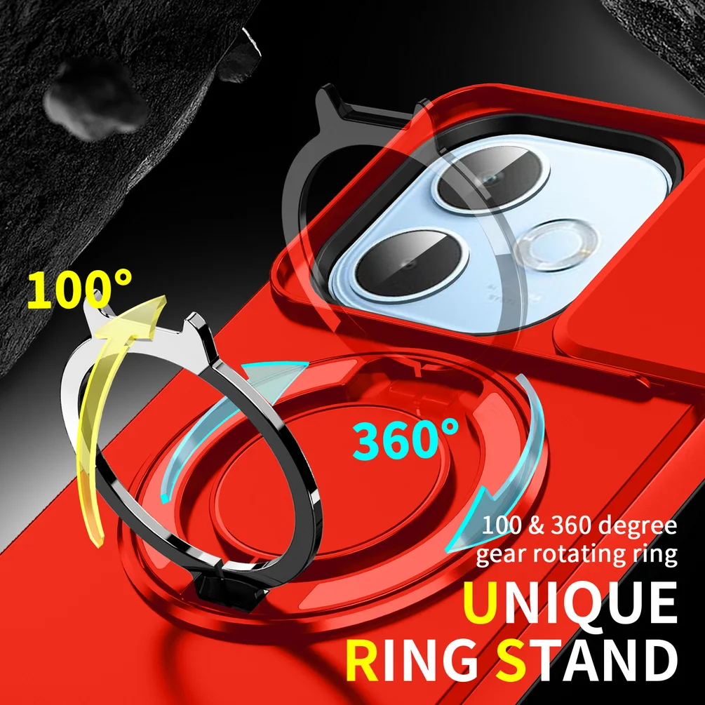 Sliding Camera Protective Rugged Phone Case with Metal Bracket