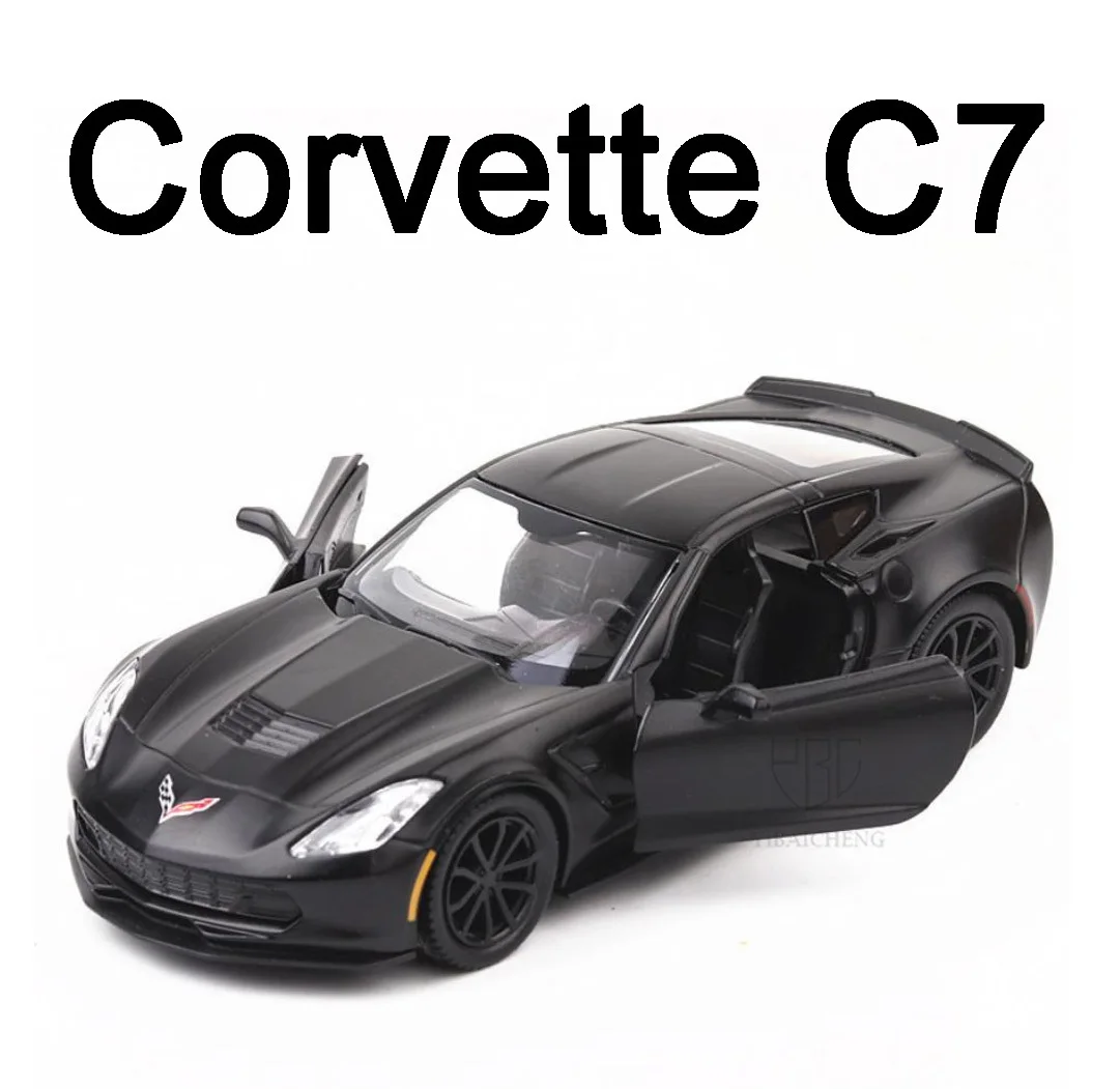 Moeles Chevrolet Corvette C7 합금 다이캐스트 자동차 모델 장난감, 남아용 선물 금속 자동차 모델, 풀백 차량 포함, 1/36 체중계