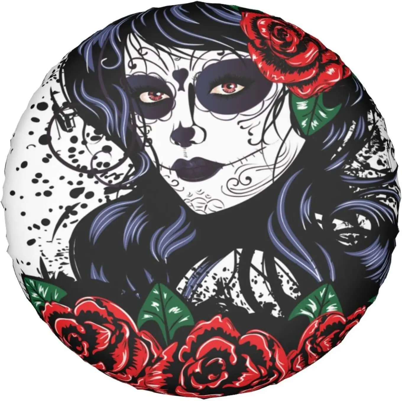 Mexico Sugar Skull Girl Spare Tire Cover Dust-Proof Wheel Tire Cover Fit Trailer RV SUV and Many Vehicle 16 Inch