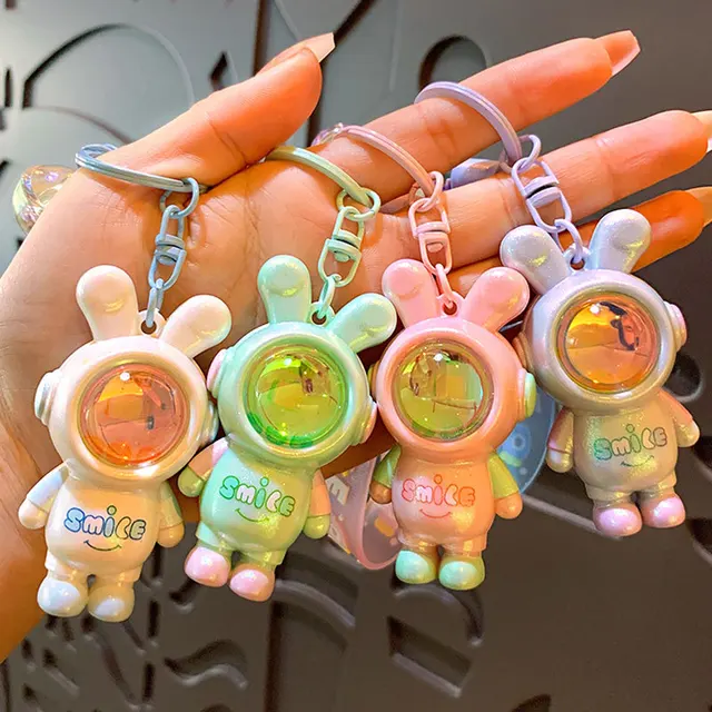 Cartoon Spaceman Light Glowing Keychain Cute Space Astronaut Bag Hanging  Charms'