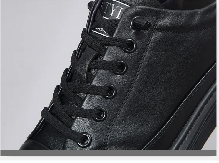 Chaussures en cuir pour hommes, chaussures plates noires, chaussures décontractées et polyvalentes en cuir de vachette de qualité supérieure, nouvelle collection automne_voghion.com