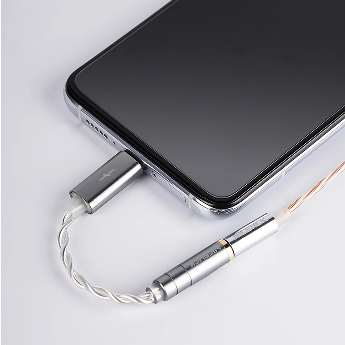 NiceHCK NK1 C 타입에서 3.5mm 무손실 HiFi 휴대용 디지털 오디오 디코딩 케이블, CX31993 칩 OCC 및 실버 도금 OCC 혼합 와이어