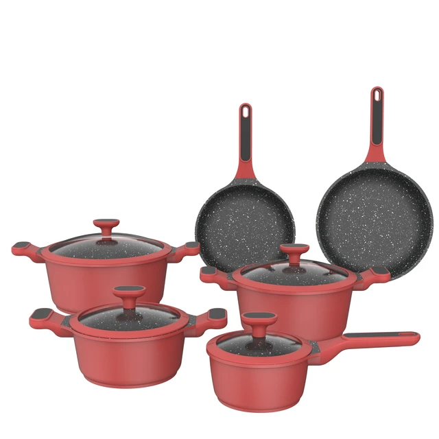 Induction Cookware Sets - 13 Piece Nonstick Cast Aluminum Pots and Pans  with BAKELITE Handles - Induction Pots and Pans with Gla - AliExpress