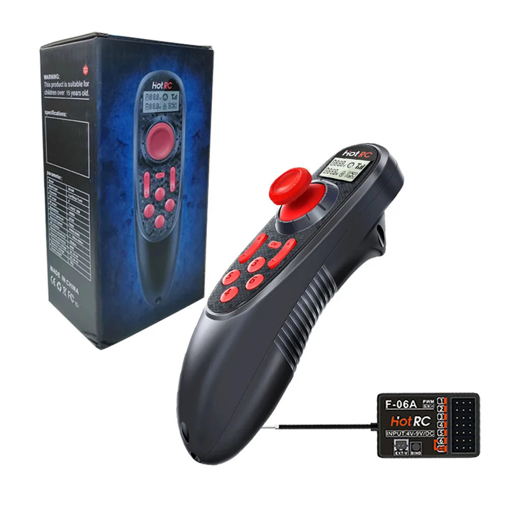 HOTRC DS-600 6CH 2.4GHz Radio System Transmitter Remote Controller   with F-06A Channel Receiver for RC Boat 4