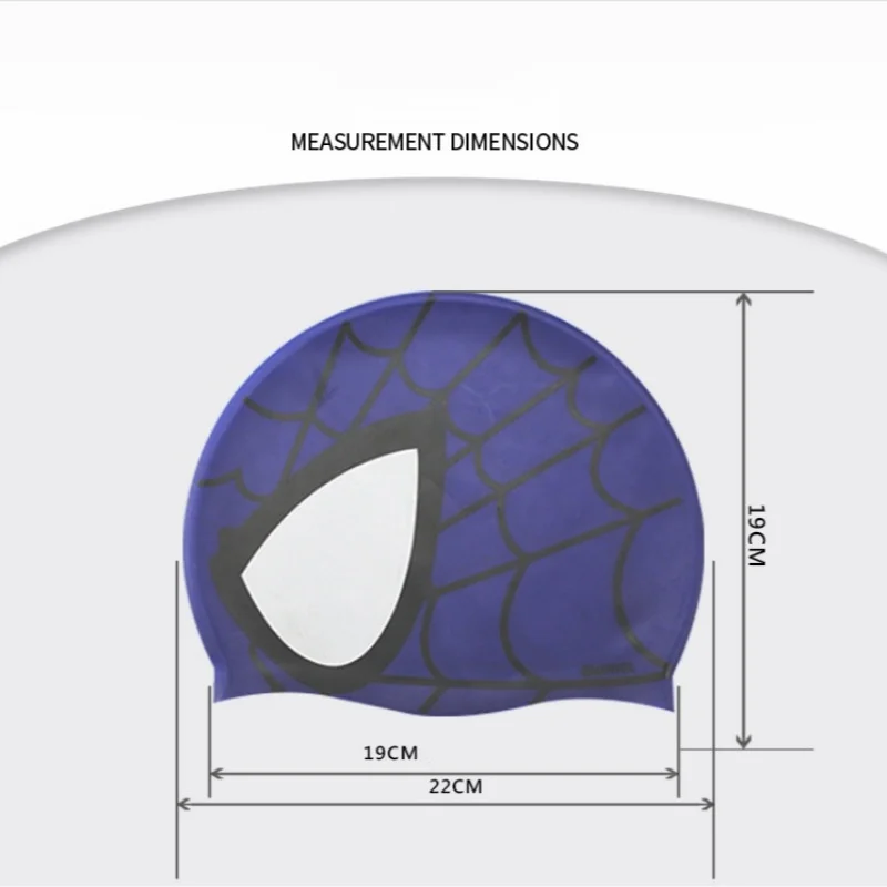 Disney Spider-Man Kids Swim Cap Comfortable Elastic Silicone Swim Cap Cute Cartoon Design Girls & Boys Kawaii Gift