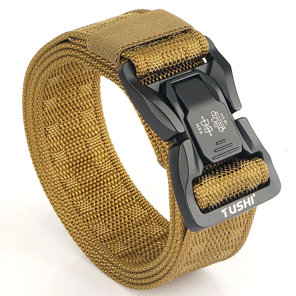 TUSHI Taktischer Gürtel für Herren, Armee, Outdoor, Jagd, taktisches Militär, Segeltuch, Multifunktions-Kampfüberleben, hochwertiges Marine Corps – Detail 29