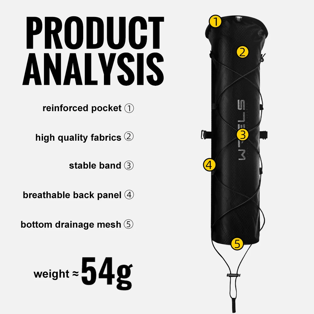 WRELS Trekking Poles Bag Hiking Poles Bag Lightweight Waterproof Portable Fish Bone Pocket Opening Tightening Buggy Cane