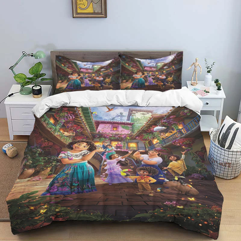 thumbnail image 1 of Disney Cartoon Encanto Print Three Piece Bedding Set Cover Set With Pillowcase Children or Adults for King Queen Full Twin Size, 1 of 5