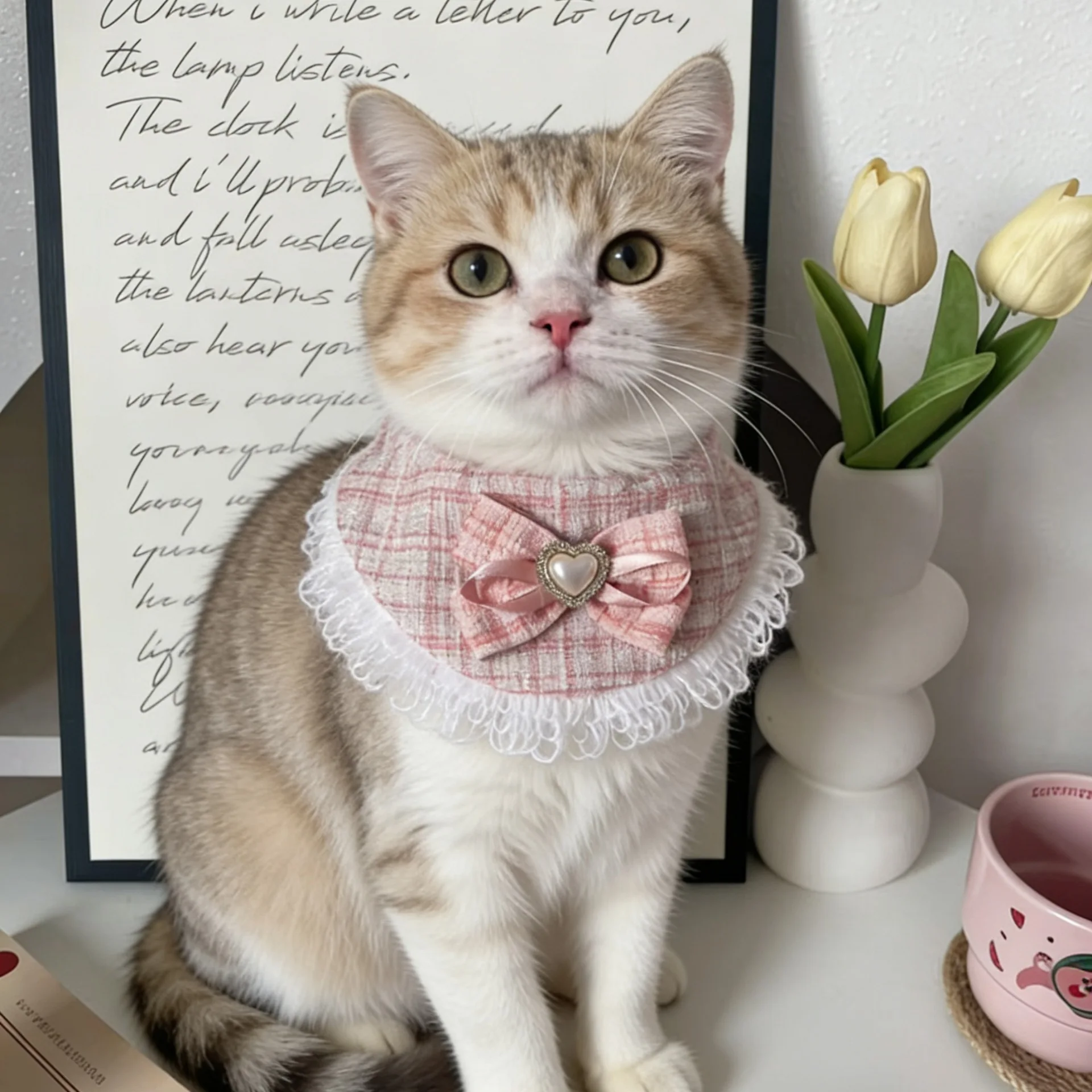 Conjunto de bandana babador para cães pequenos e gatos_voghion.com