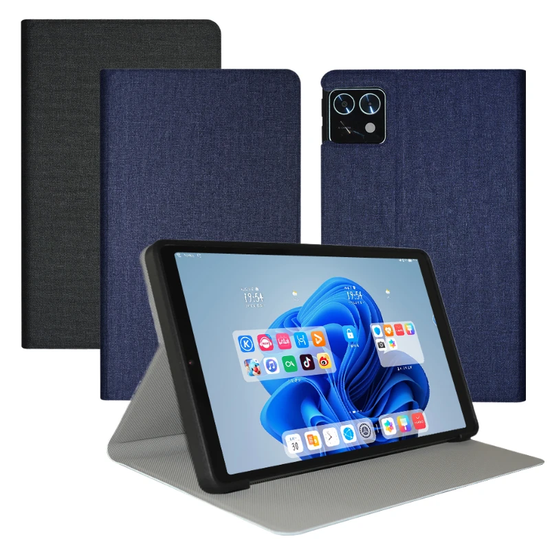 Slim Folding Stand Tablet Case with TPU Back - Elegant Book Cover Design