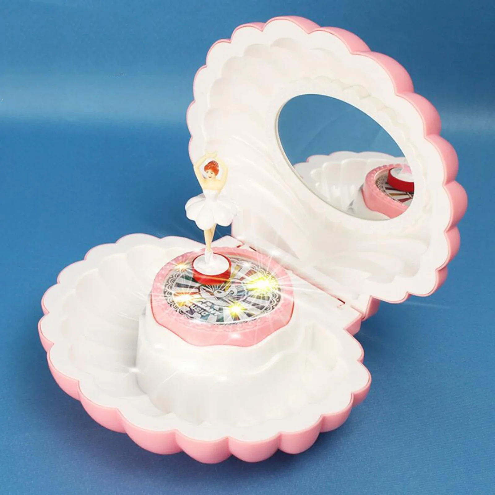 Shell shape ballet girl music box with Light classic retro melody gift for birthdays holidays wedding and parties decorative 4