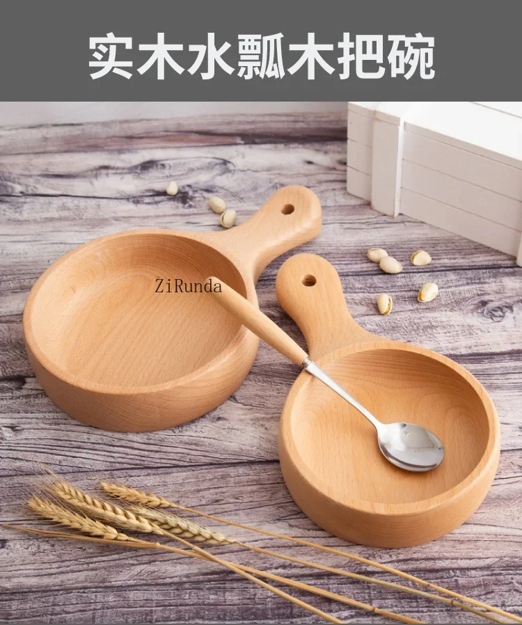 *Solid Wood Water Scoop Household Beech Water Wood Wine Scoop Wooden