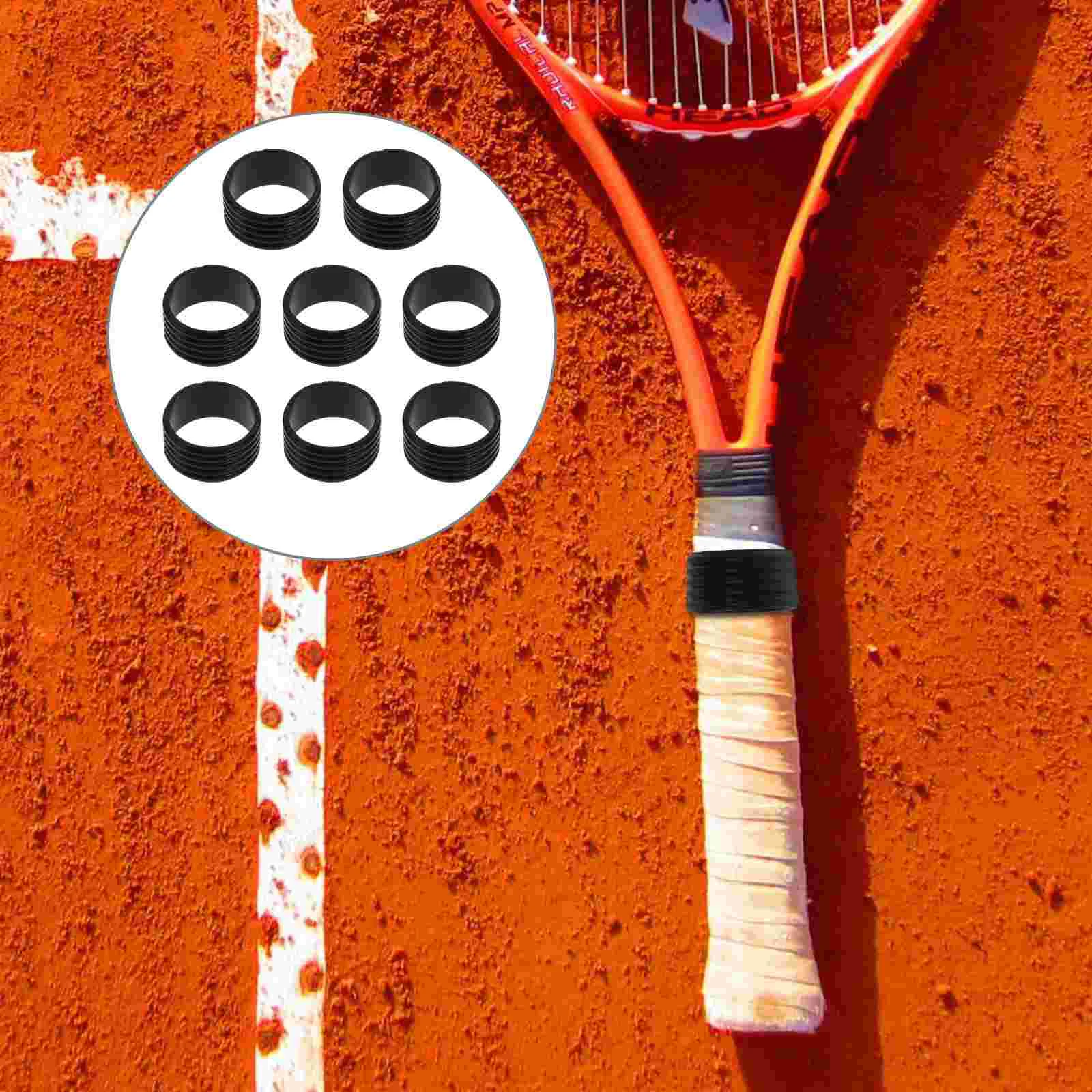 

8 Pcs Squash Tennis Racket Rubber Ring Silicone Band Overgrips Rings Professional Outdoor Badminton Convenient Protector