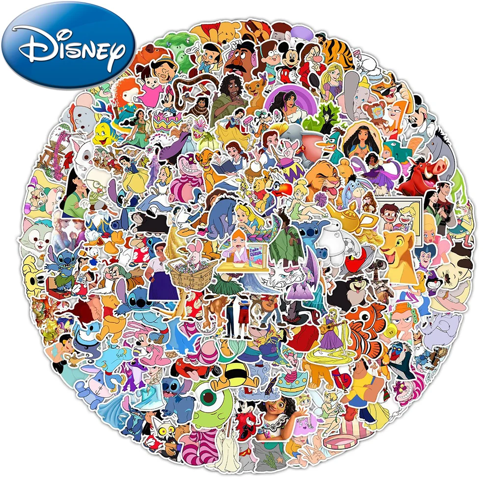 

10/30/50/100/200pcs Cute Mixed Disney Anime Stickers Kids Decals Toy Phone Suitcase Notebook Cartoon Stitch Mickey Mouse Sticker