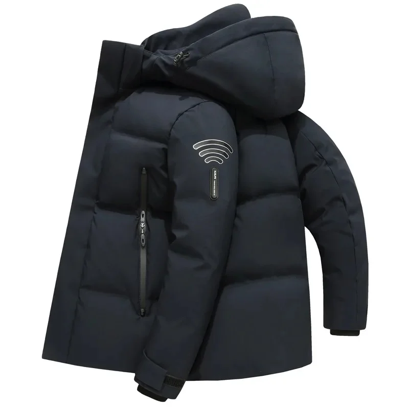 

Winter Jackets for Men 2024 Warm 90% White Duck Coat Hooded Detachable Down Coats Mid-length Parkas Jaqueta Masculina