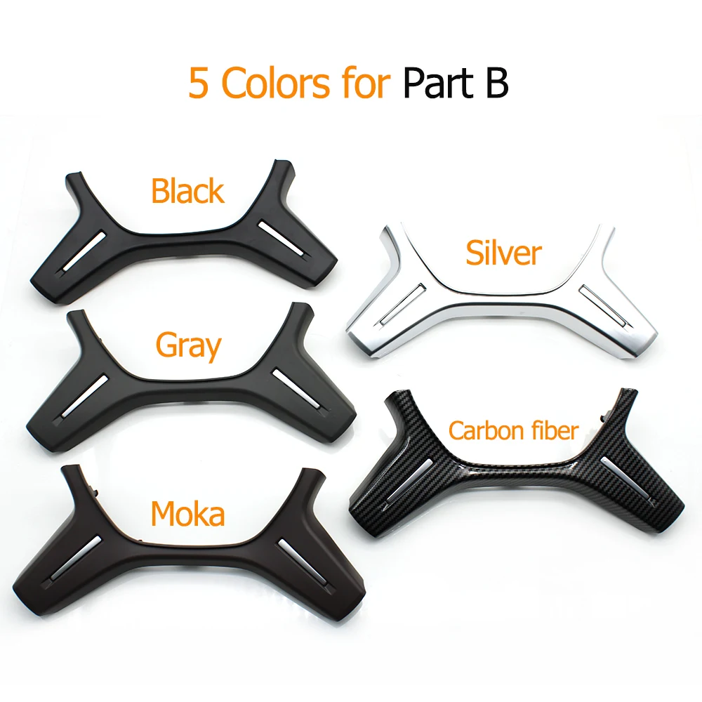 Car Steering Wheel Chrome Upper Cover Lower Trim Replacement For Mercedes Benz C E M ML GL GLS G Class W204 W212 W166 W463 steering wheel cover