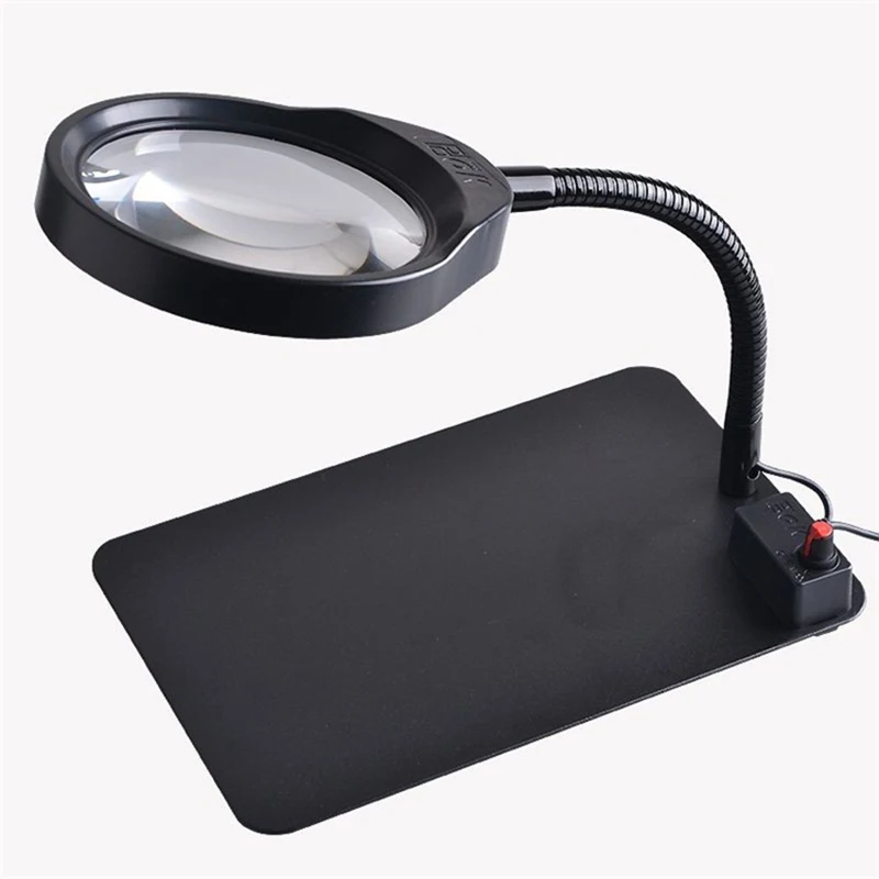 2 In 1 Desktop Magnifier Led Desk Lamp With 5x Lens Bright Light Tool  Repair Tools Magnifiers Loupe Magnifying Glass - Magnifiers - AliExpress