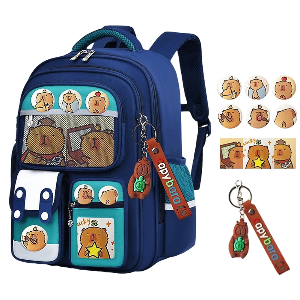 Capybara Cute Backpack Adjustable Strap Casual Bookbag Large Capacity Oxford Cloth Rucksack Travel Vacation Backpack 6