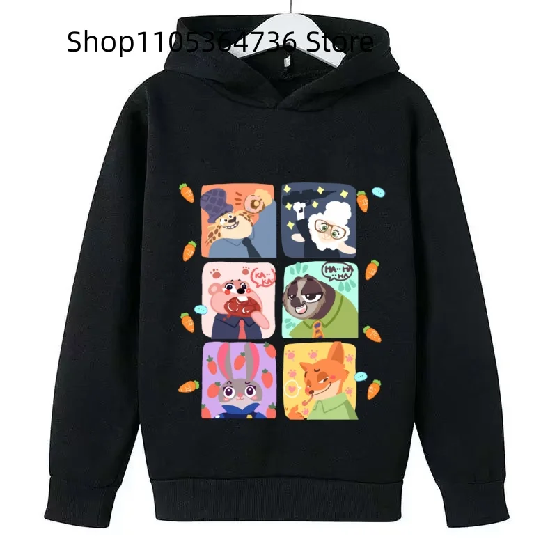 Zootopia 아동용 운동복 토끼 Judini 후드티 소년 소녀 의류 가을, 겨울 따뜻한 아동용 후드티