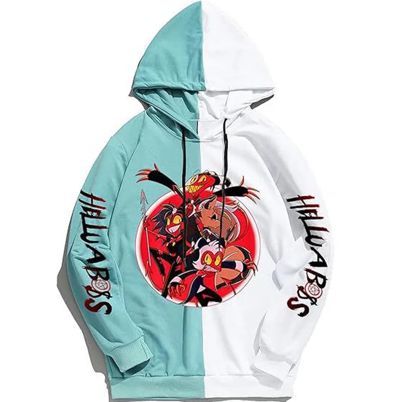 Felpa Con Cappuccio Uomo Hazbin Hotel Stampa 3D - Modello Alastor, Streetwear Cosplay, Taglie Da XXS A 4XL