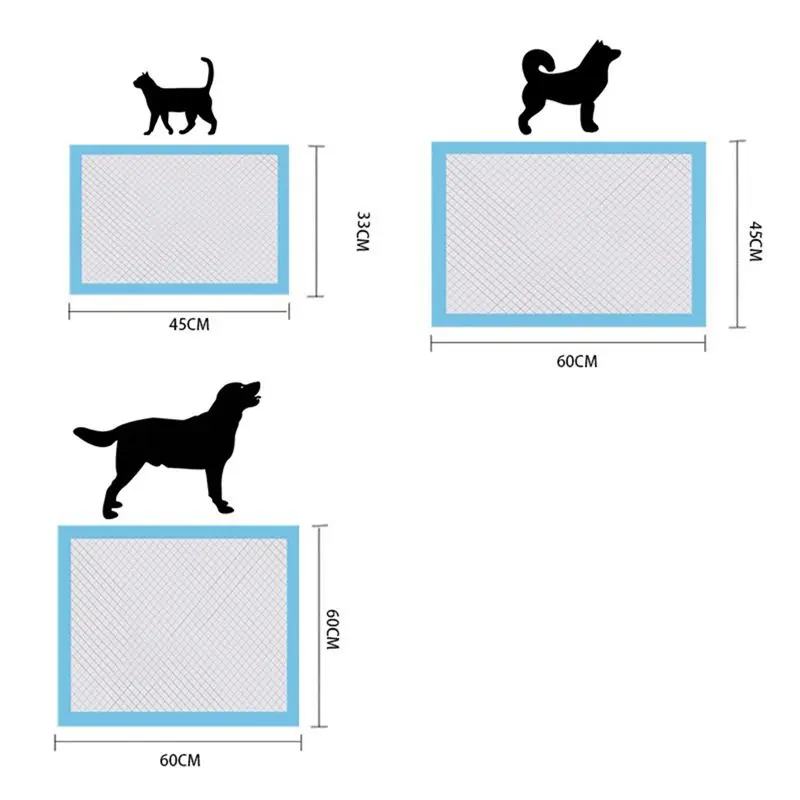 ABRW-100PCS 슈퍼 흡수성 애완동물 기저귀 일회용 건강 기저귀 매트 고양이용 강아지 기저귀 속건 매트 S