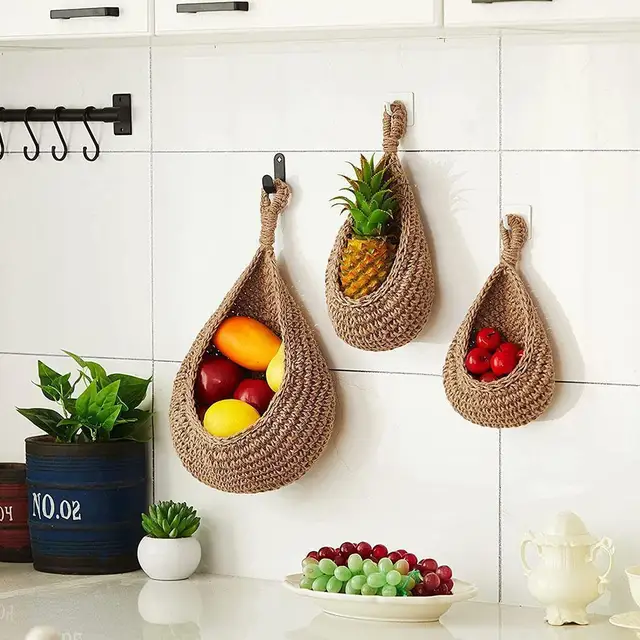Kitchen Storage Vegetable Baskets Hanging  Basket Vegetables Storage  Kitchen Wall - Storage Baskets - Aliexpress