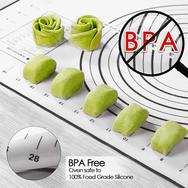 Silicone Mat Kneading Dough Pad Baking Mat For Kitchen Cookie Crepes Pizza Dough Pad Nonstick Rolling Mat Pad Pastry Accessories
