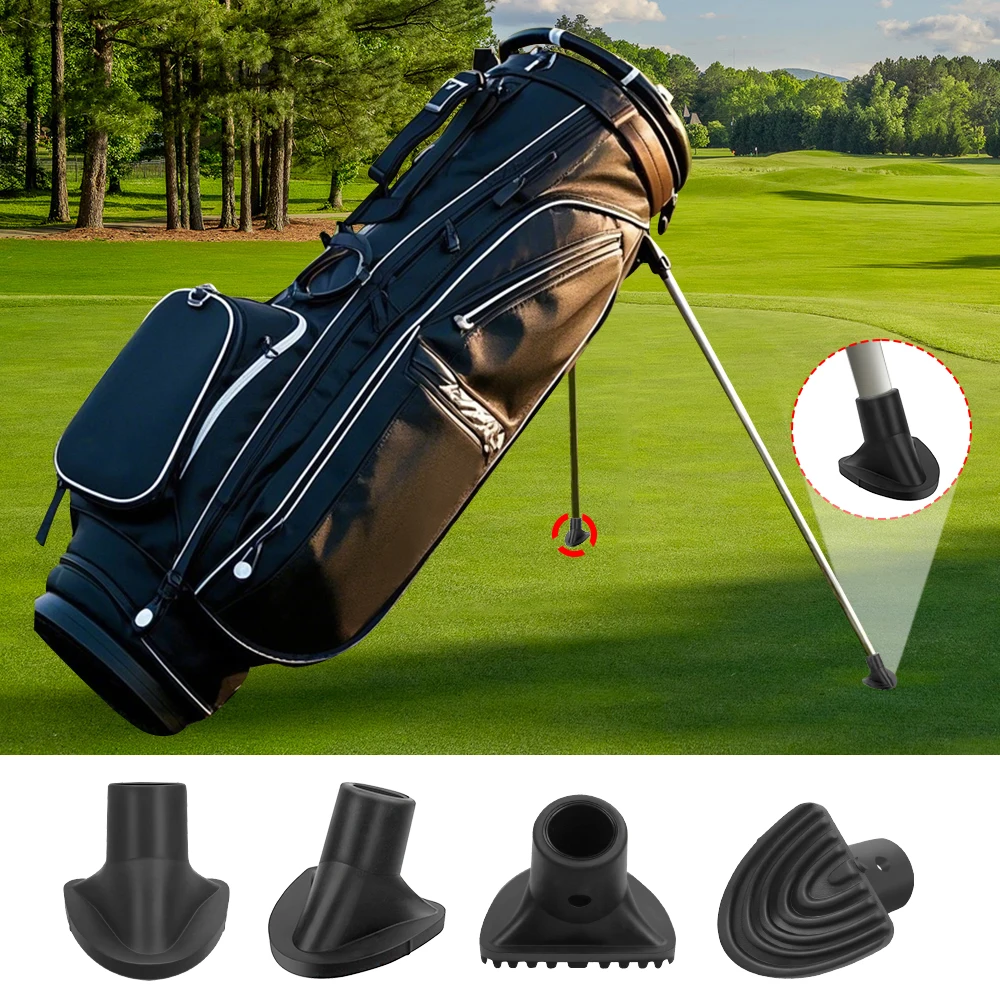 Pack 2 Pcs Golf Bag Holder Replacement Foot Pad Anti-Slip Rubber Balance Feet Replacement Golf Bag Stand Accessories Supplies